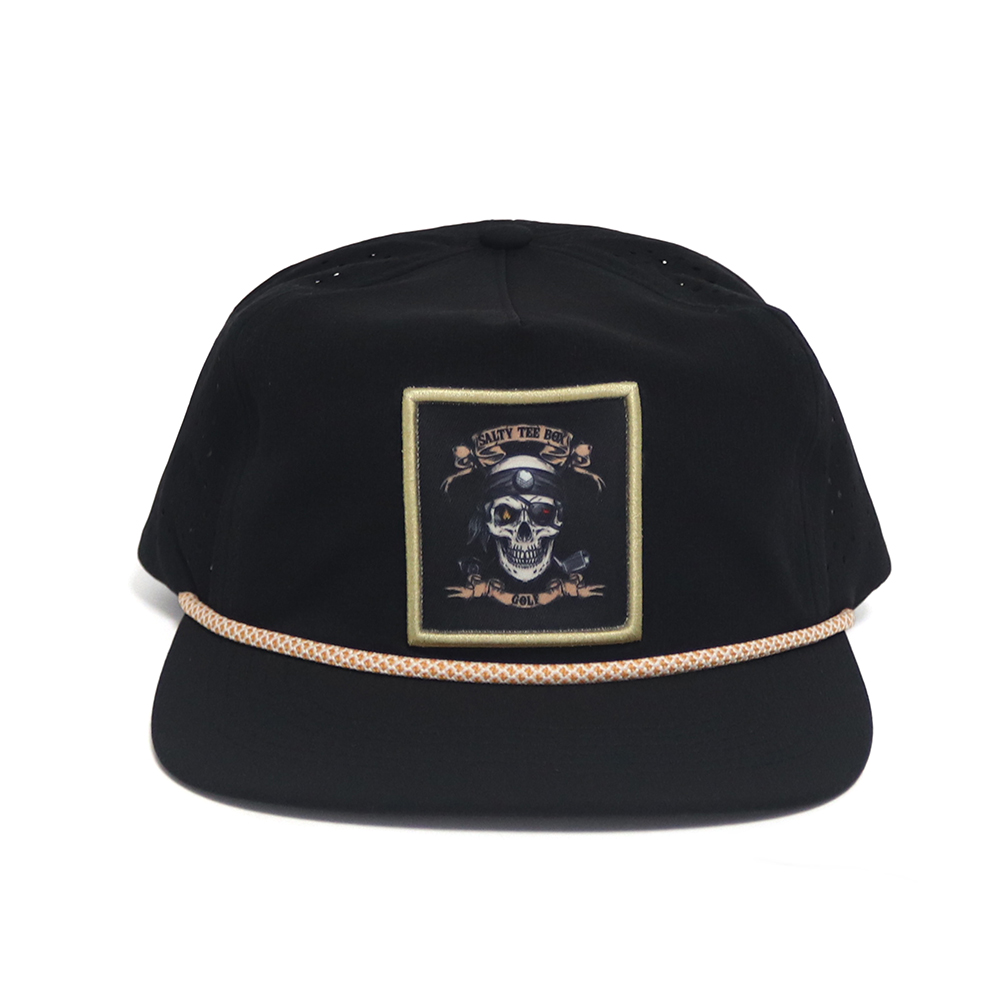 The Blackbeard golf hat - black - front view
